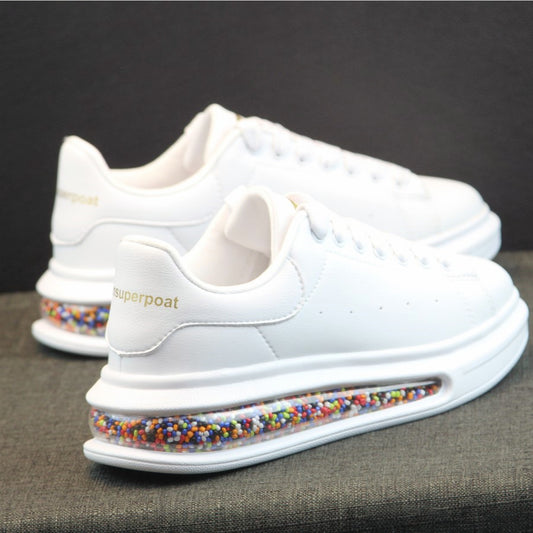 Scarpe bianche con cuscino d'aria, scarpe sportive casual da coppia autunnali