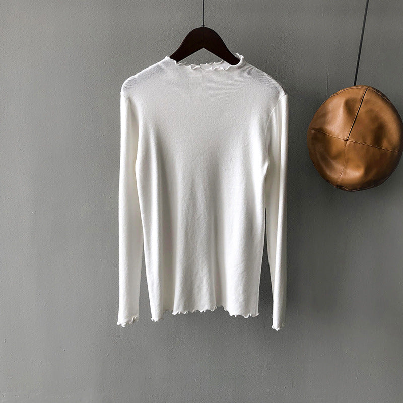 Strickoberteil im koreanischen Stil mit schmaler Passform für Damen