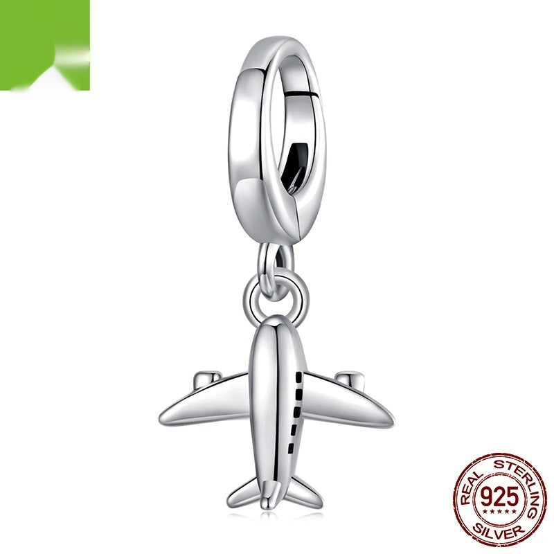 Opening And Closing Aircraft Pendant S925 Silver Beaded