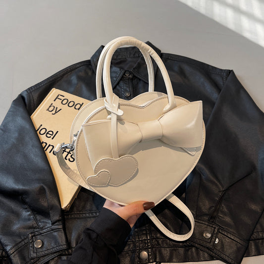 Schleife Herz Tasche Mode Tragbare Schulter Messenger Tasche