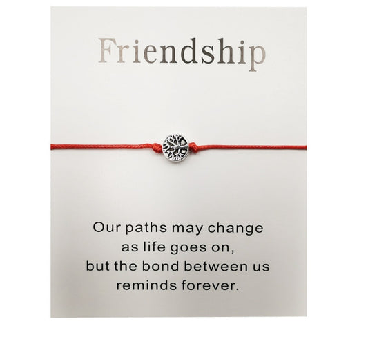 Bracciale Albero della vita in corda rossa intrecciata a mano