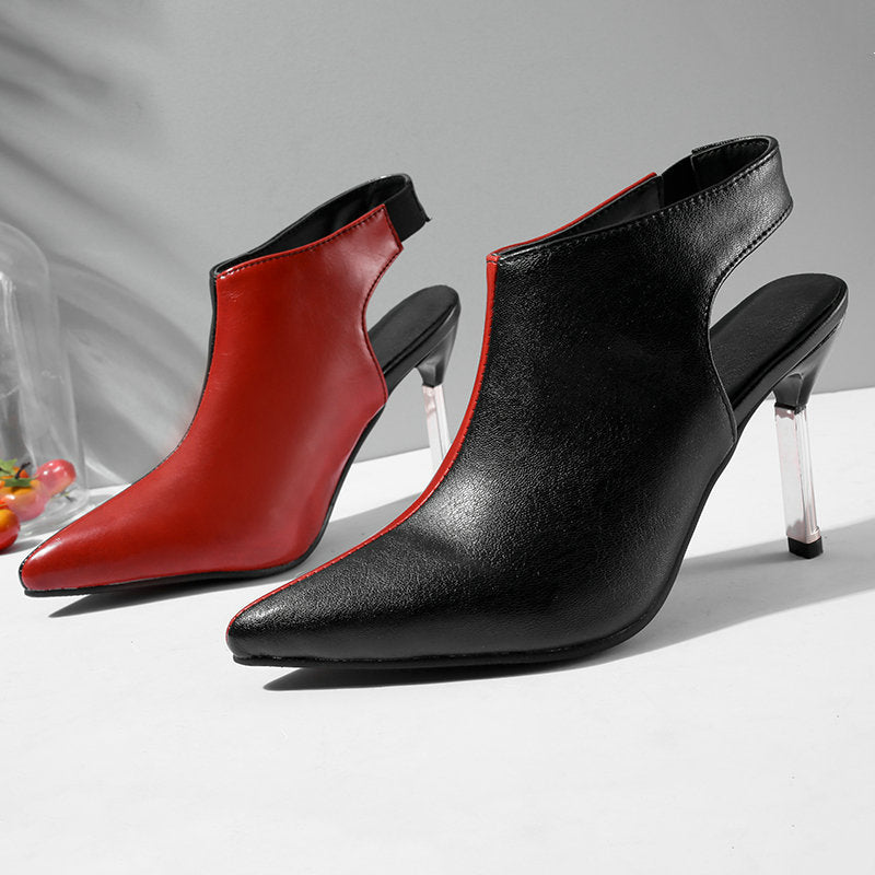 Fashion Colorblock Pointed Toe Stiletto High Heel Sandals
