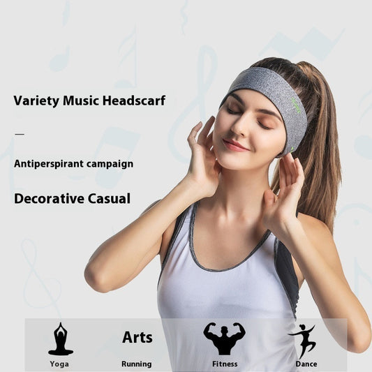 Fascia per capelli con fascia per capelli con Bluetooth wireless per sport all'aria aperta, assorbente del sudore, fascia per capelli ombreggiante per yoga