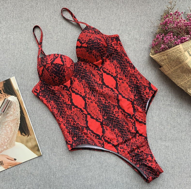 Badeanzug mit Print, einteiliger Badeanzug, Bikini