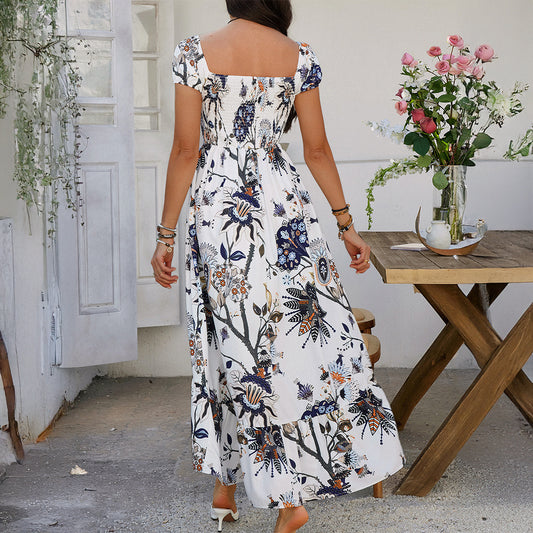 Abito a maniche corte con stampa a contrasto di colore Abbigliamento da donna