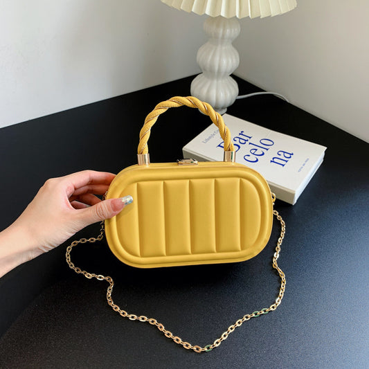 Borsa a tracolla portatile semplice alla moda da donna, con catena