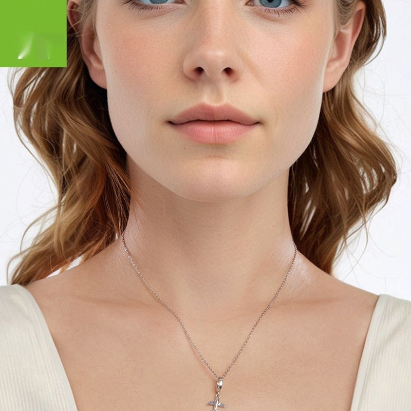 Opening And Closing Aircraft Pendant S925 Silver Beaded