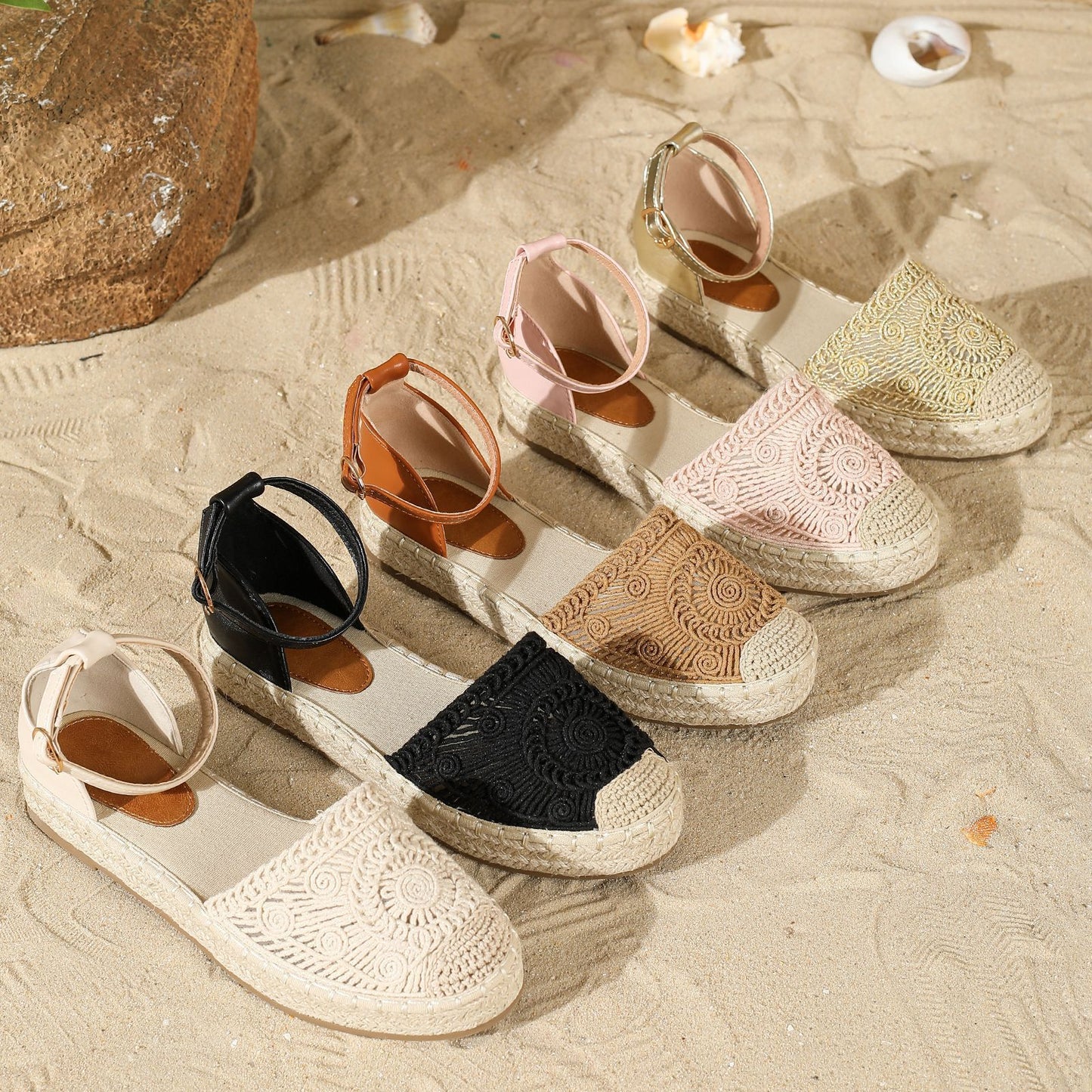 Women's Comfortable Closed Toe Hollow Fisherman Sandals