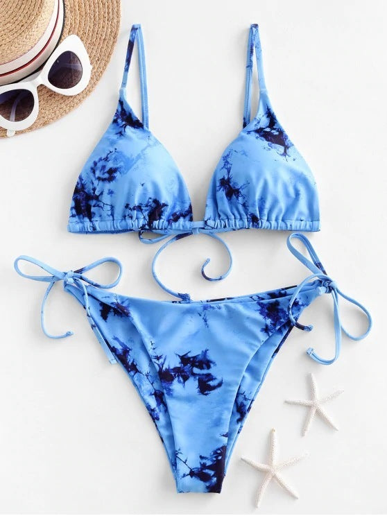 Tie-dye printed bikini