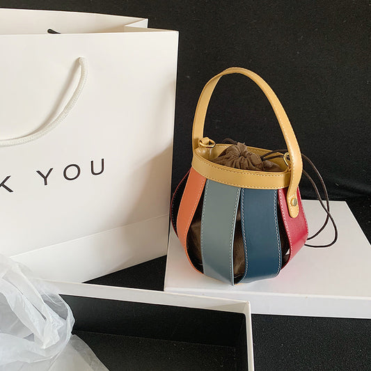 Borsa a secchiello portatile rossa a rete