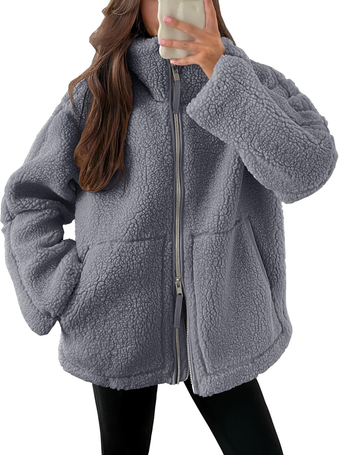 Fashion Solid Fleece Jacket Fall Spring Long Sleeve Women's Clothing