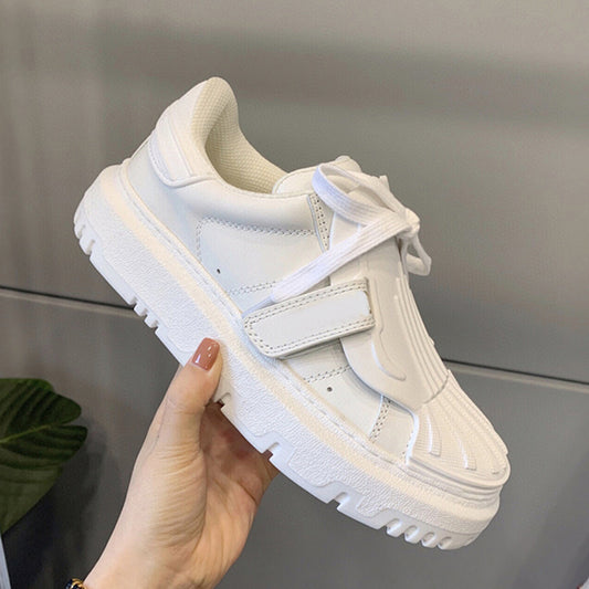 Biscuit Shoes Schnürschuhe mit Plateausohle, lässig, weiß