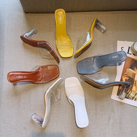 Fisch Mund Transparent Sandalen Und Hausschuhe frauen Dicken absätzen