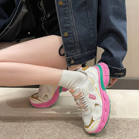Sneaker casual da donna con piattaforma in mesh all-match