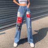 Pantaloni casual dritti strappati New Street da donna