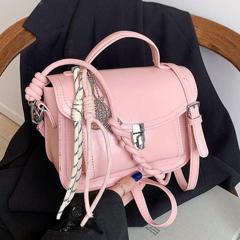 Lässige kleine quadratische Umhängetasche Retro tragbare Messenger Handtaschen für Frauen