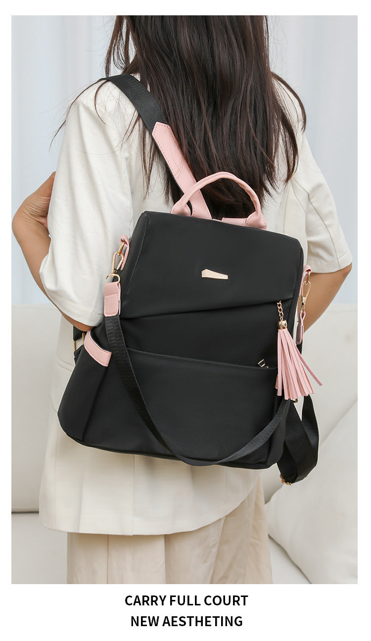 Simple Solid Color Backpack Women's Fashion Travel Backpack