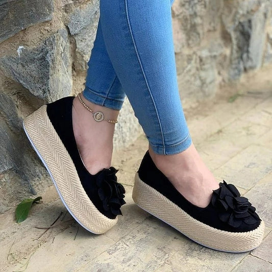 Women's breathable flat canvas slippers