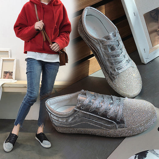 Glitzer Strass Damen Flats