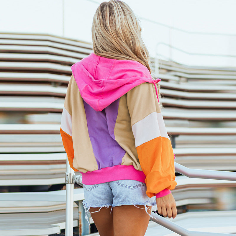 Dopamine Color Kapuzenmantel Sweatshirt Damen