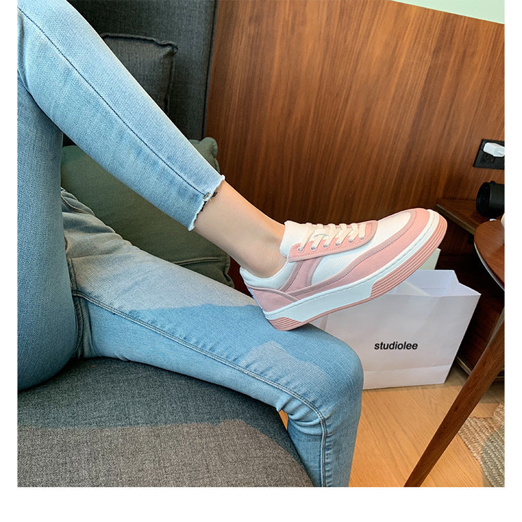 Schwarz-weiße Panda-Schuhe, farblich passende Plateau-Weißschuhe, lässige Sportschuhe, Schnürschuhe für Damen