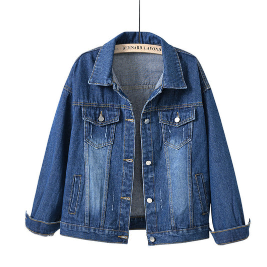 Giacca in denim taglie forti da donna, bianca