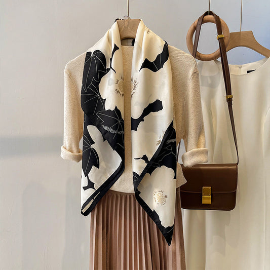 Sciarpa sottile grande quadrata primaverile