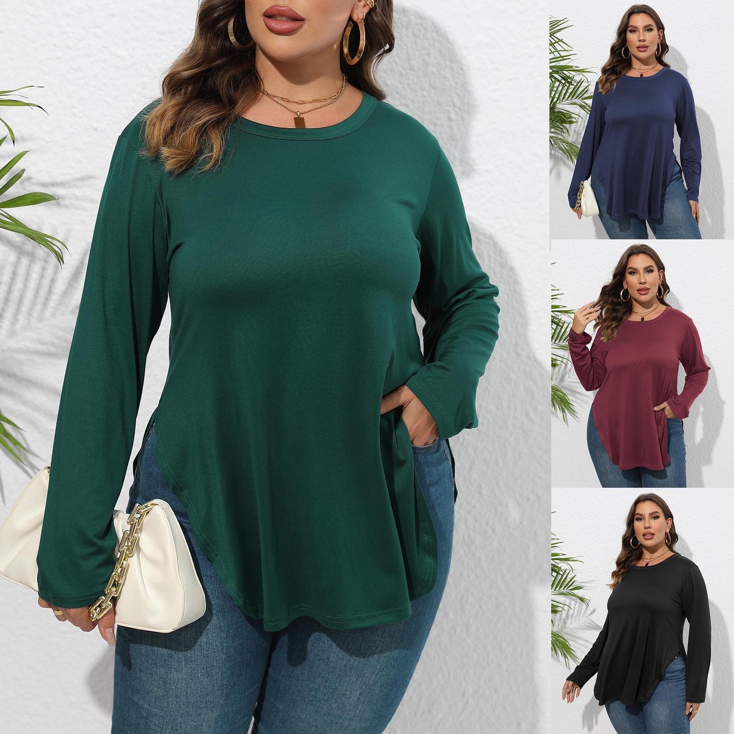 Long-sleeved Casual Irregular Bottoming Shirt