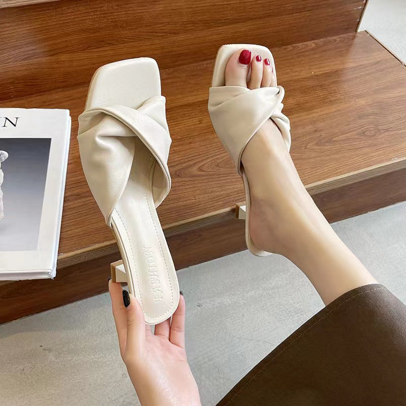 Damen Sommerschuhe mit mittelhohem Absatz und Stilettoabsatz