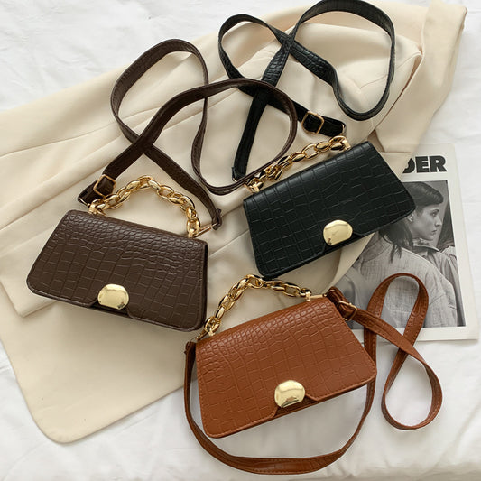 Borsa a tracolla retrò, piccola borsa quadrata semplice