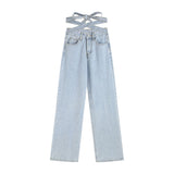 Pantaloni alla moda, larghi, dritti, sottili e con cinturini