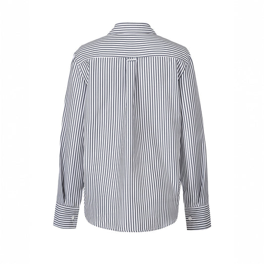 Cardigan a righe con tasche larghe e colori a contrasto, top da donna