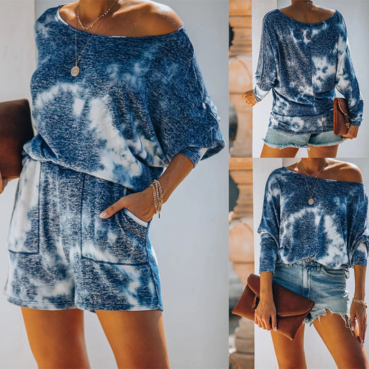 Abito casual a maniche lunghe con scollo tondo stampato alla moda