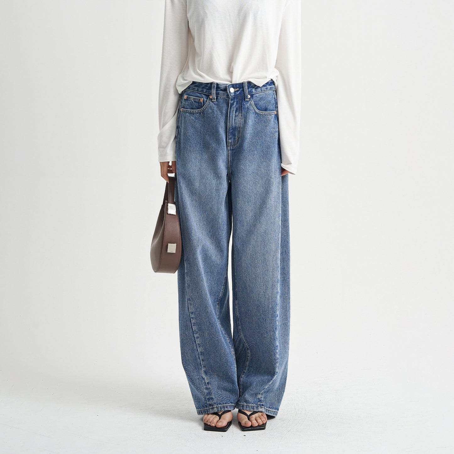 Blau Gewaschen Lose Jeans High-end-frauen Hosen High-grade