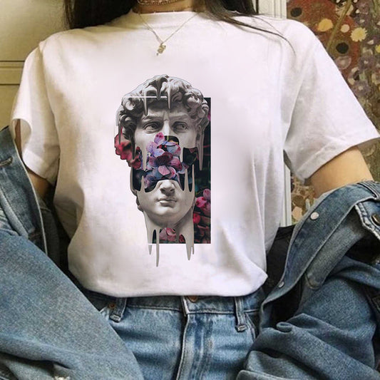 Maglietta a maniche corte stampata da donna, tendenza