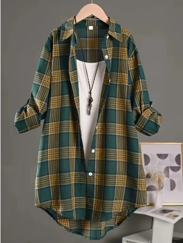 Summer's Long Sleeve Casual Long Fashion Loose Shirt Jacket