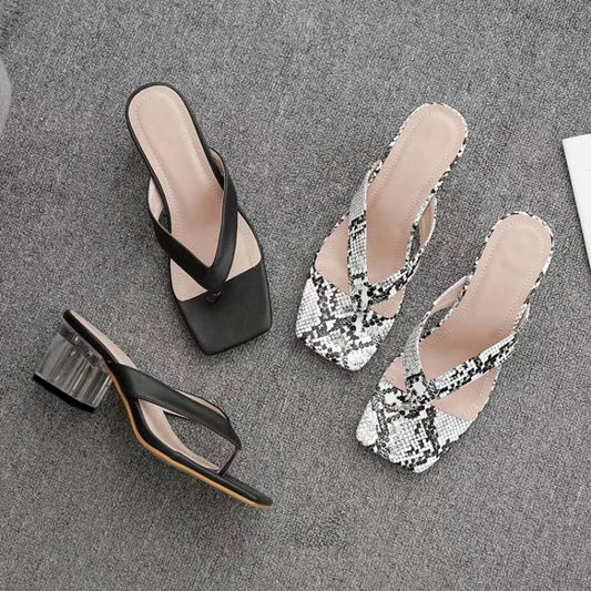 Snakeskin pattern transparent with sandals