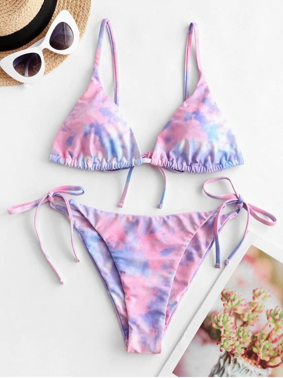 Tie-dye printed bikini