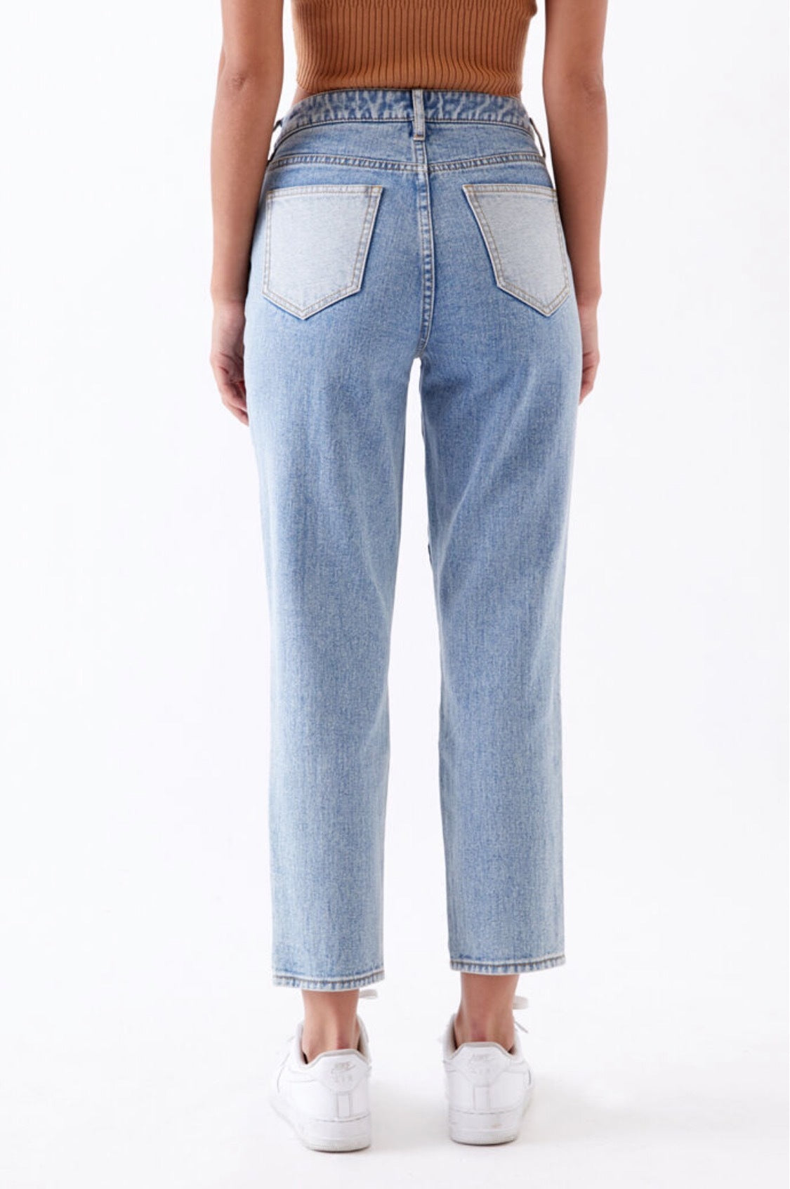 Retro Slim Straight Loose Jeans mit Baumwollnähten
