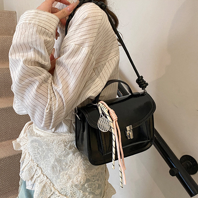 Lässige kleine quadratische Umhängetasche Retro tragbare Messenger Handtaschen für Frauen