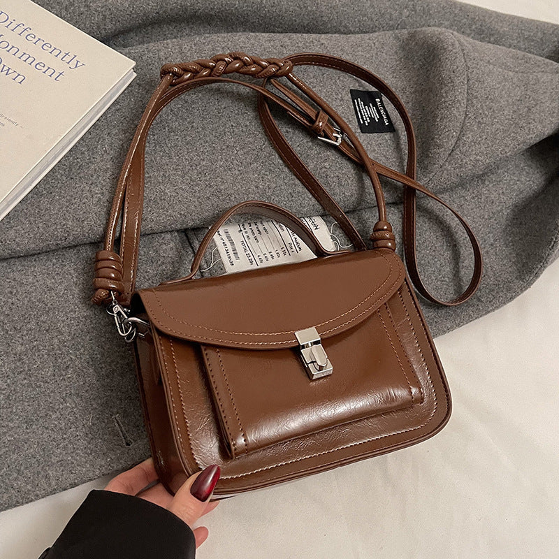 Lässige kleine quadratische Umhängetasche Retro tragbare Messenger Handtaschen für Frauen
