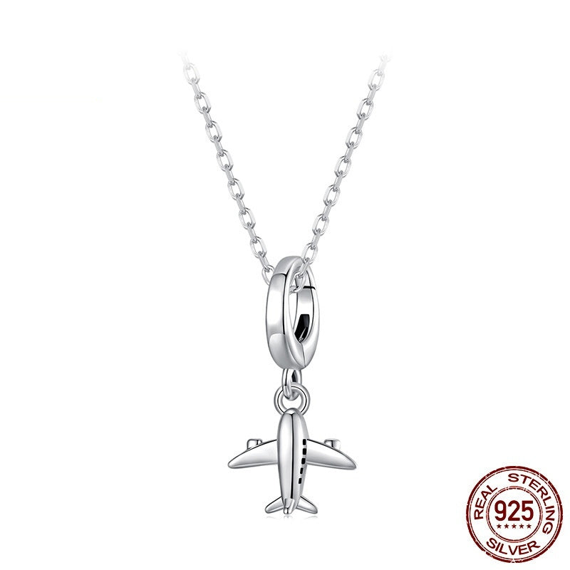 Opening And Closing Aircraft Pendant S925 Silver Beaded