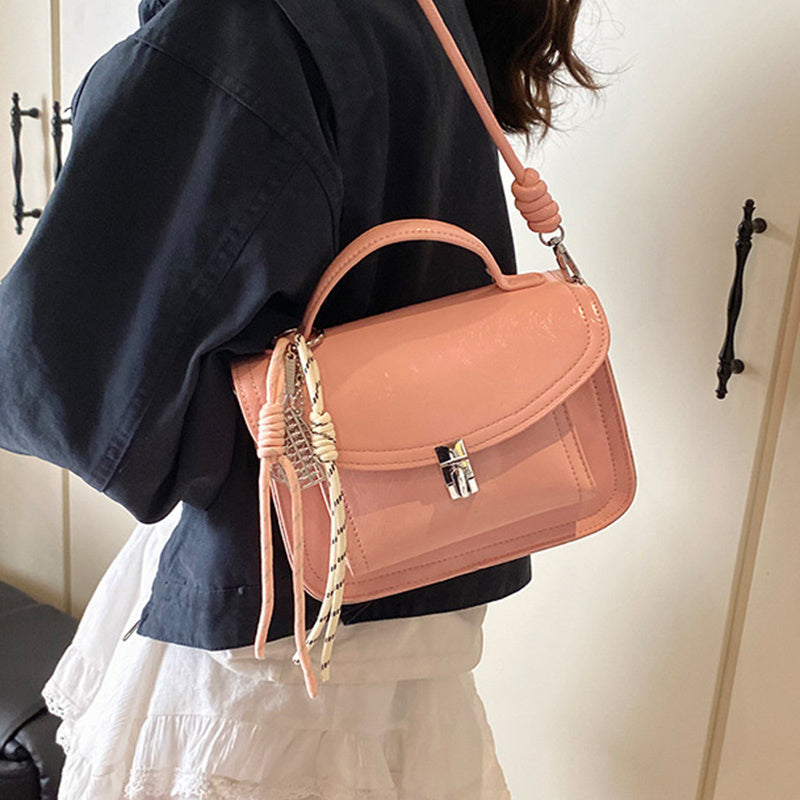 Lässige kleine quadratische Umhängetasche Retro tragbare Messenger Handtaschen für Frauen
