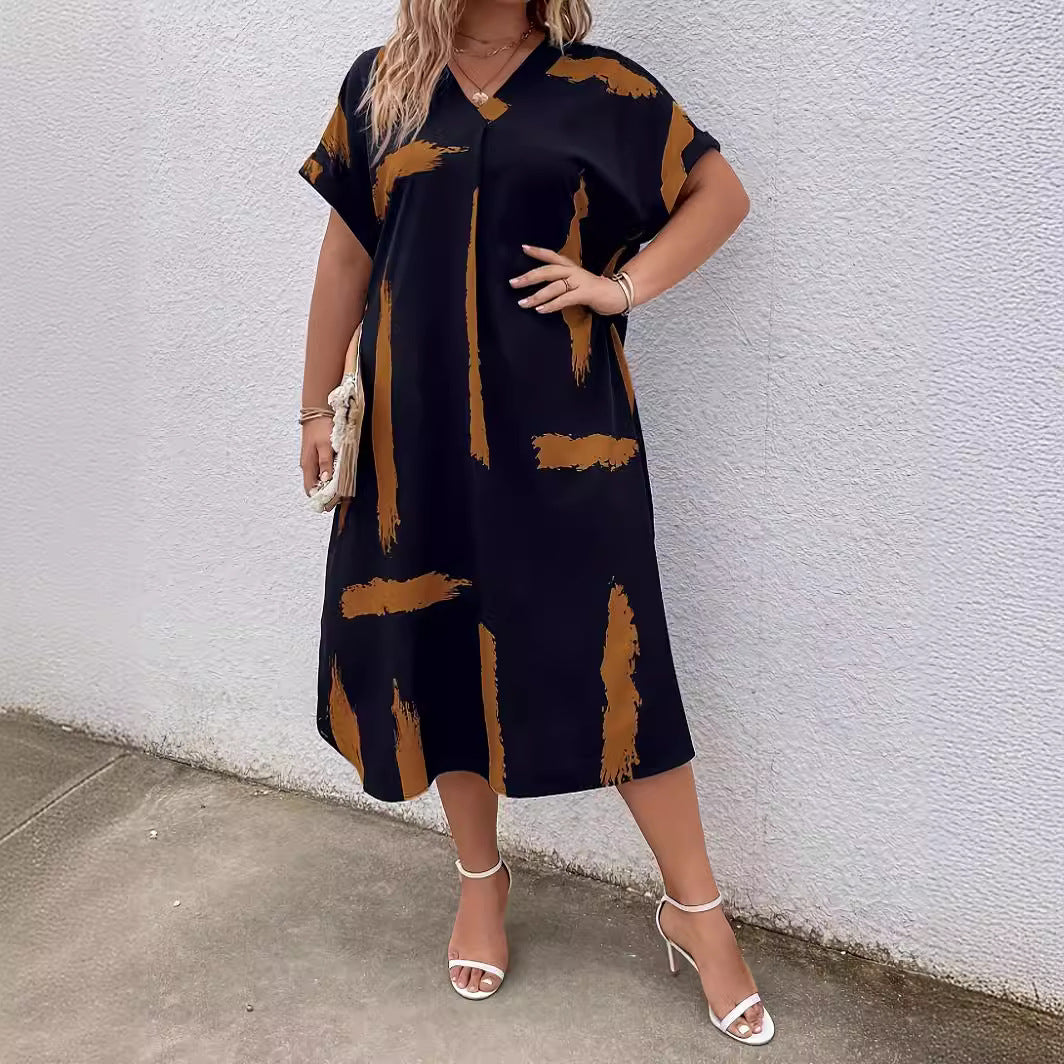 Lockeres, lässiges, langes Kleid für den Sommer für Damen mit Dolman-Ärmeln