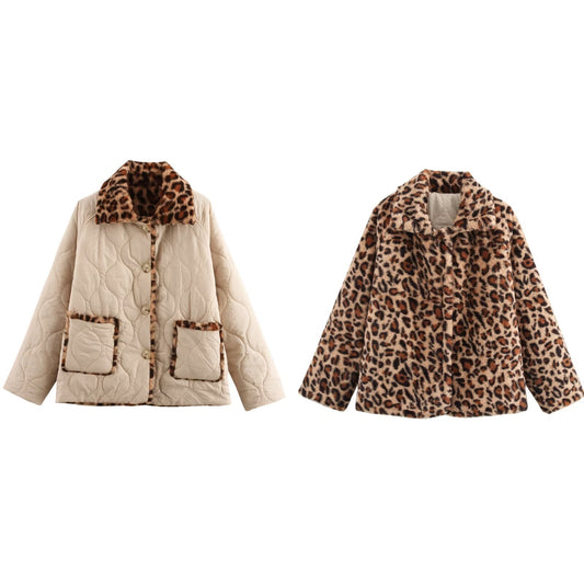 Giacca da cappotto in cotone a maniche lunghe bifacciale alla moda