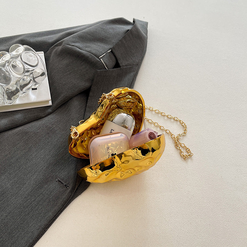 Borsa a tracolla in acrilico meteorite a forma di cuore lucido