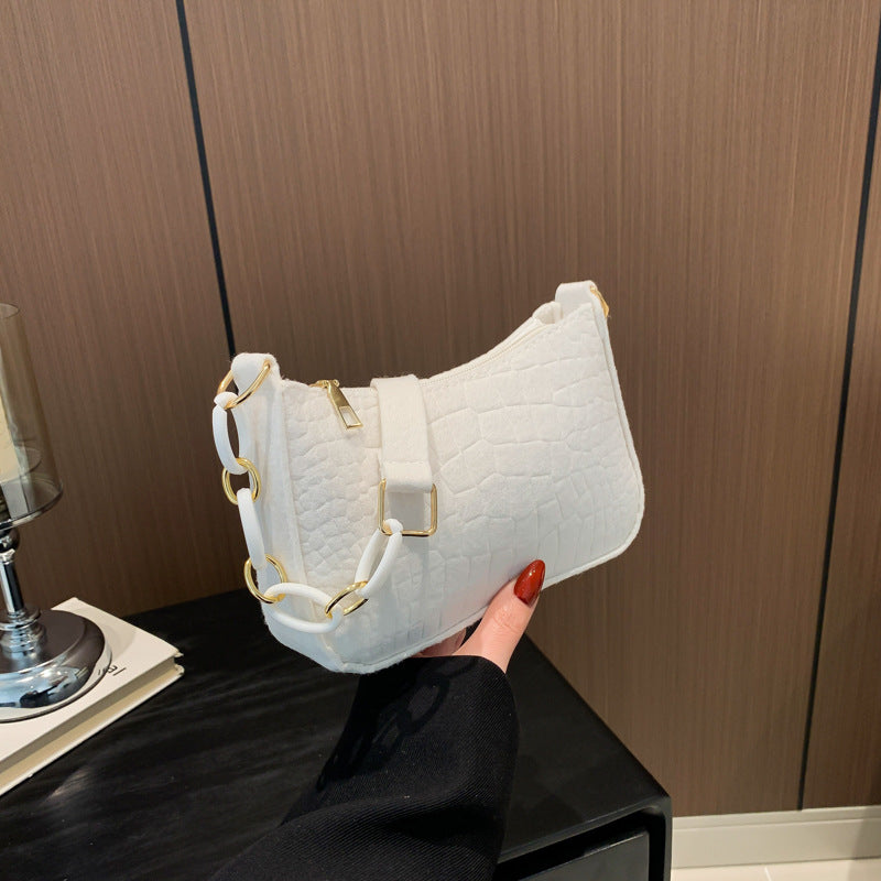 Borsa a tracolla piccola con catena, alla moda, leggera e alla moda