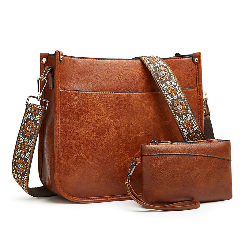 Retro-Umhängetasche für Damen mit großem Fassungsvermögen