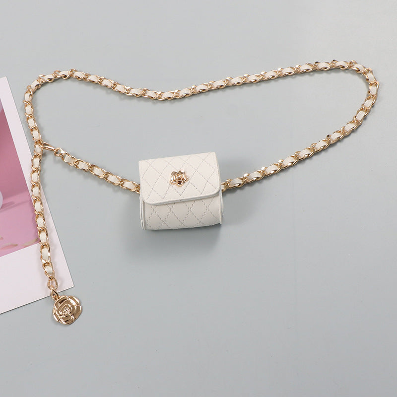 Rhombus Taille Kette Zubehör Damen kleine quadratische Tasche