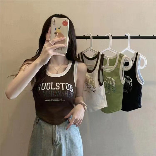 Women's Summer Letter Printing Short Camisole